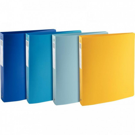 CLASSEUR 4 ANNEAUX BEEBLUE EN POLYPROPYLÈNE RECYCLÉ, DOS 4 CM, FORMAT A4+, COLORIS ASSORTIS