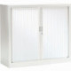 ARMOIRE À RIDEAUX BASSE 2 TABLETTES H100CM GENERIC+ BLANC