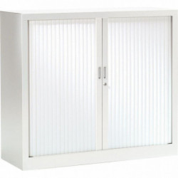 ARMOIRE À RIDEAUX BASSE 2 TABLETTES H100CM GENERIC+ BLANC