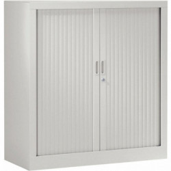 ARMOIRE À RIDEAUX BASSE 2 TABLETTES H100CM GENERIC+ GRIS