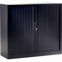 ARMOIRE À RIDEAUX BASSE 2 TABLETTES H100CM GENERIC+ NOIR