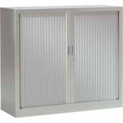 ARMOIRE À RIDEAUX BASSE 2 TABLETTES H100CM GENERIC+ ALUMINIUM