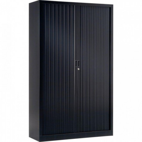 ARMOIRE À RIDEAUX HAUTE 4 TABLETTES H198CM GENERIC+ NOIR