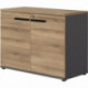RANGEMENT BAS L80CM 2 PORTES CONNEXION CHÊNE DU BOCAGE/ANTHRACITE