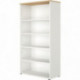 RANGEMENT HAUT L80CM 5 NICHES CONNEXION CHÊNE STRUCTURÉ/BLANC
