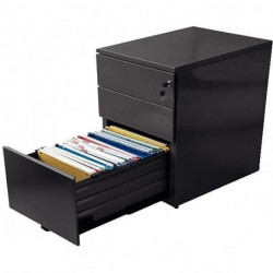 CAISSON HAUTEUR BUREAU PROFESSIONNEL P60 CM EN MÉTAL 3 TIROIRS ANTHRACITE