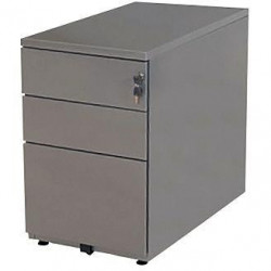 CAISSON HAUTEUR BUREAU PROFESSIONNEL P80 CM EN MÉTAL 3 TIROIRS ALUMINIUM