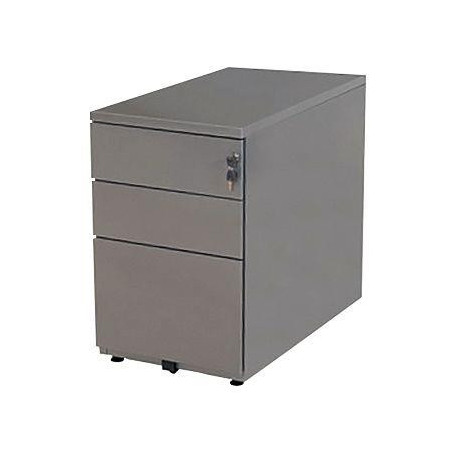 CAISSON HAUTEUR BUREAU PROFESSIONNEL P80 CM EN MÉTAL 3 TIROIRS ALUMINIUM