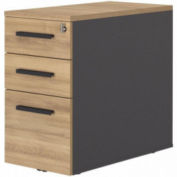 CAISSON BOUT BUREAU P60CM CONNEXION CHÊNE DU BOCAGE/ANTHRACITE