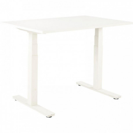 BUREAU ASSIS/DEBOUT BOOST FAB FR  réglage hauteur 65a135cm boitier commande inclus  chants anti choc  120X80 BLANC / BLANC