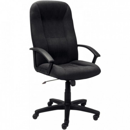 FAUTEUIL MEFISTO  BASCUL.CENTRE REGLABLE NORME NF ACCOUDOIRS FIXES TISSU NOIR GAR 5 ANS 110KG 