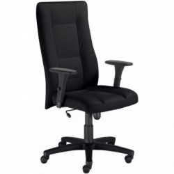 FAUTEUIL INVITUS  BASCU.,CENTRE REGLABLE 1 POSIT. SIMILI CUIR NOIR NORME NF  ACCOUDOIRS REGL.1D GAR 5 ANS 110KG 