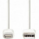 CORDON USB TYPE A VERS TYPE LIGHTNING 2M BLANC