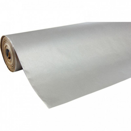 ROULEAU PAPIER CADEAU 50X0.70M KRAFT ARGENT