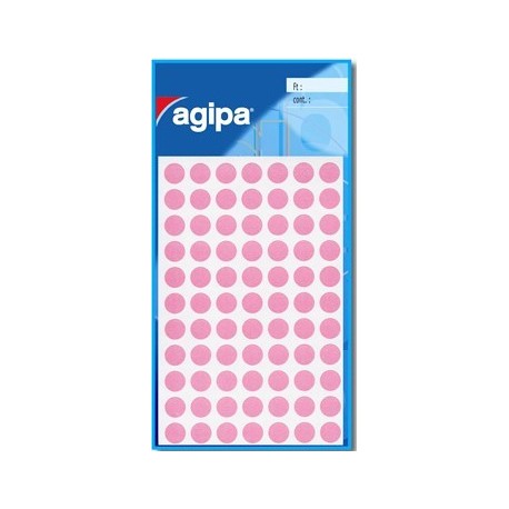 ETIQ. RONDE D 8MM ROSE PQT 462  AGIPA 111838