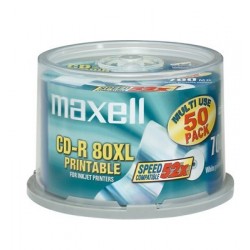 CD-R 80 52x PR Imprimable MULTI-Use WIDE SPINDLE 50 DONT TAXES MAXELL